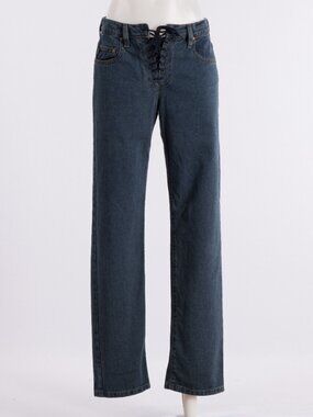 Todd Oldham Jeans Lace-Up Front Denim Pants Blue US 6